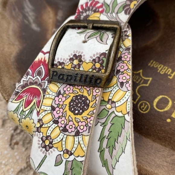 Birkenstock Madrid Papillio floral slides size 37 slip on casual lagenlook - Picture 4 of 7